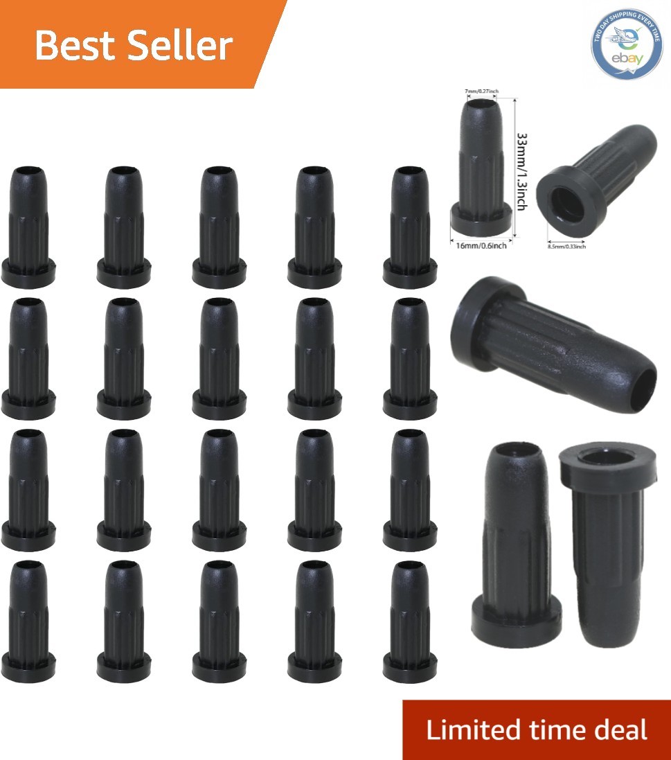 20PCS Round Chair Leg Protectors - Durable Caster Socket Sleeves in Black