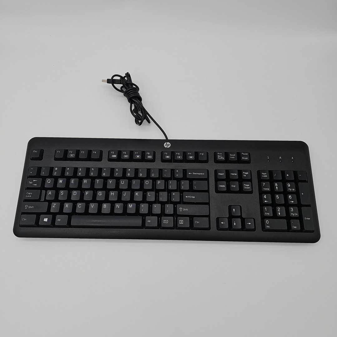 HP Wired Original black keyboard KU-1156 PN# 672647-003 Tested Working Great