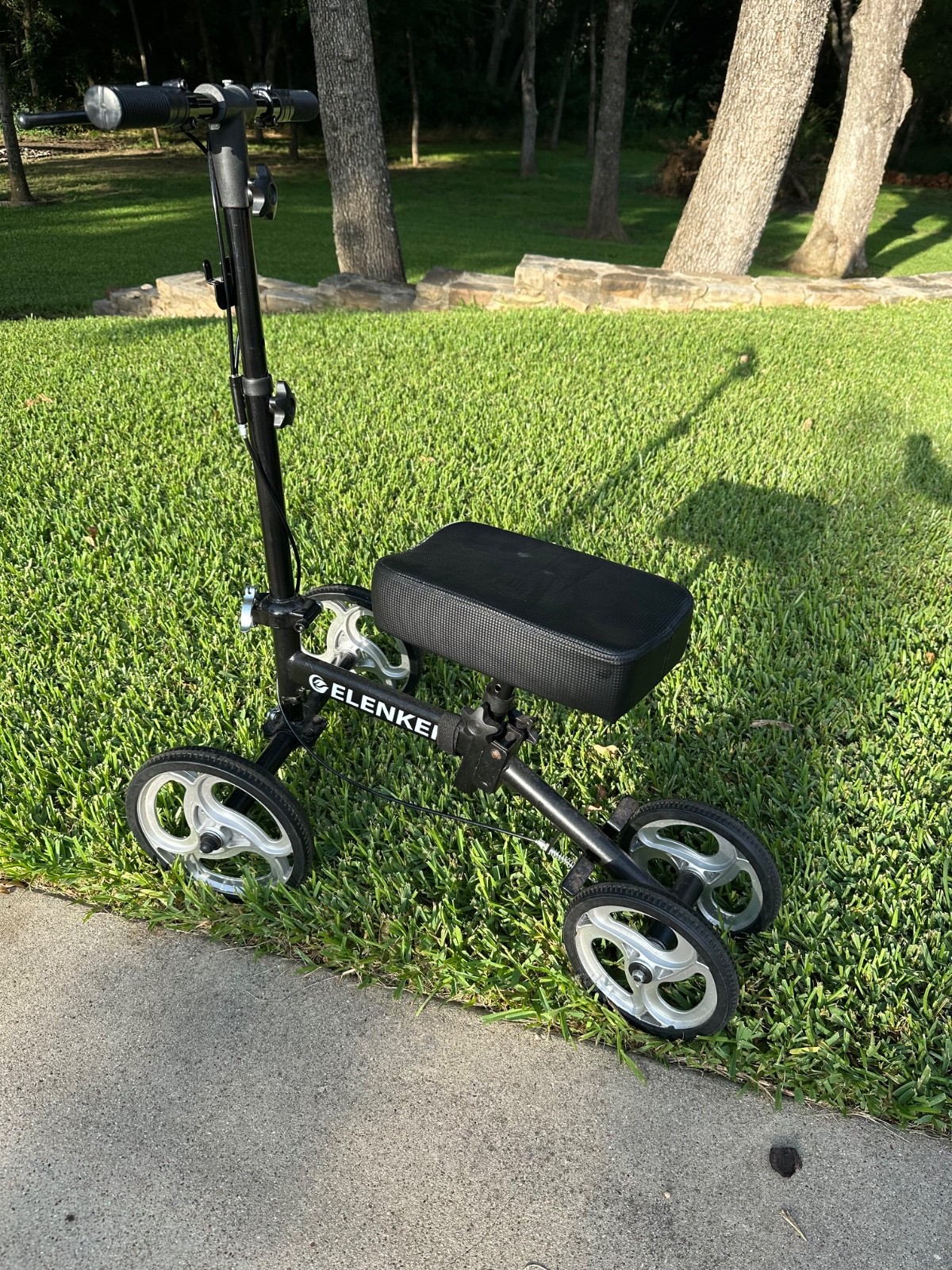 ELENKER Steerable Knee Walker Medical Scooter - Black