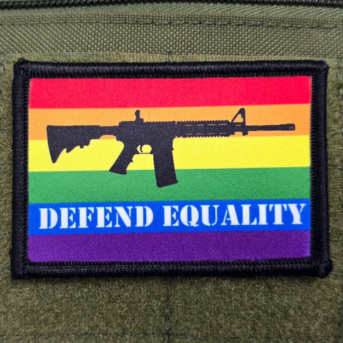 Defend Equality Pride Patch Moral Tactical Meme USA Made Hook & Loop 3x2