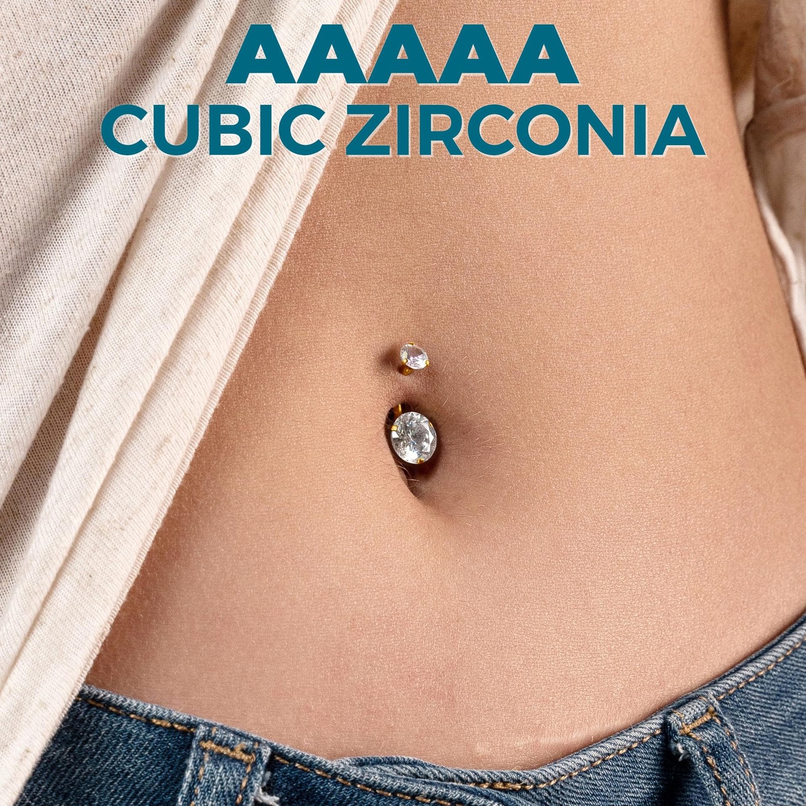 Internally Threaded Belly Button Ring G23 Implant Grade Titanium with Grade A...