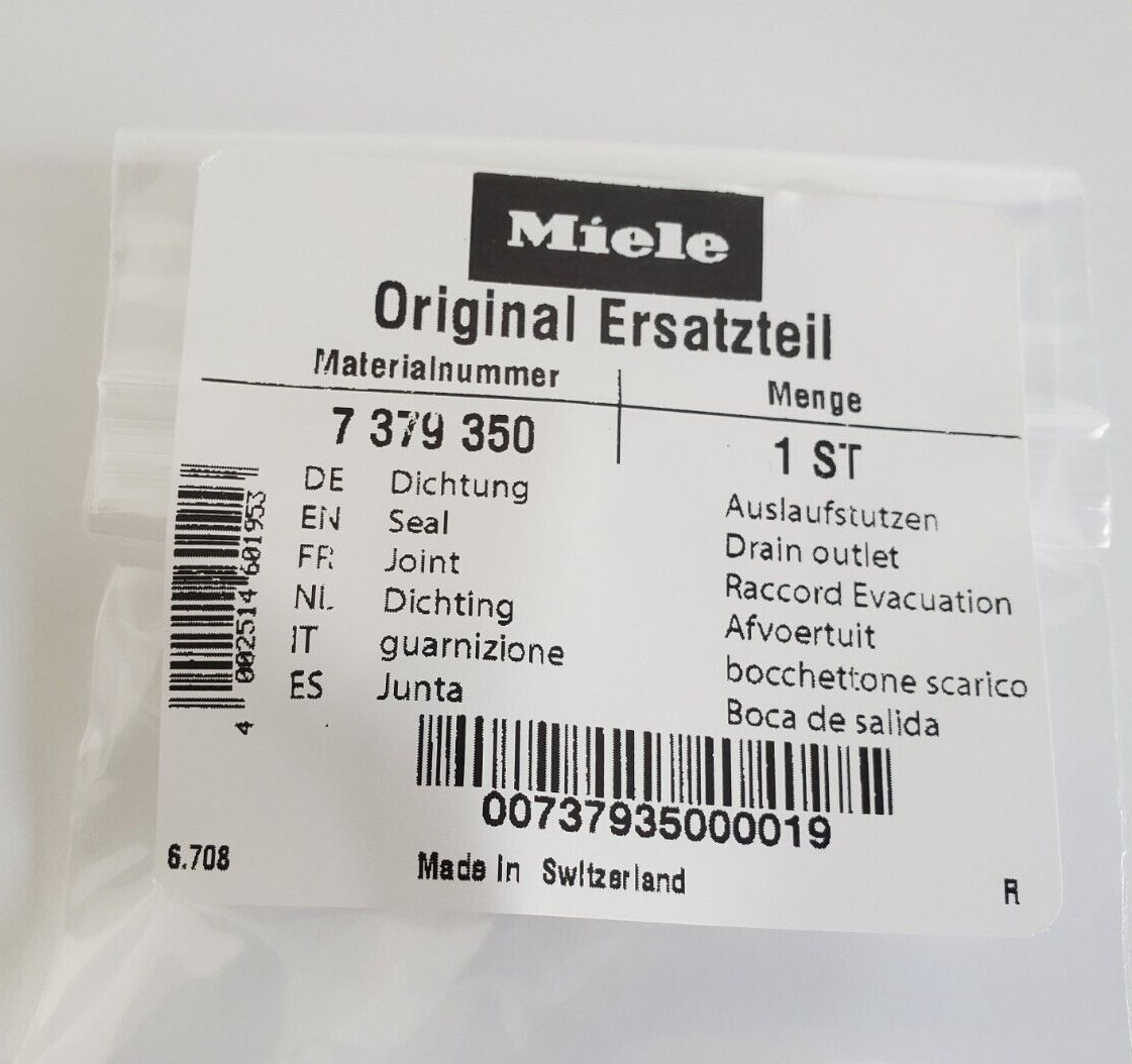 Miele Coffee Maker Drain Outlet Outflow Connection Seal #7379350