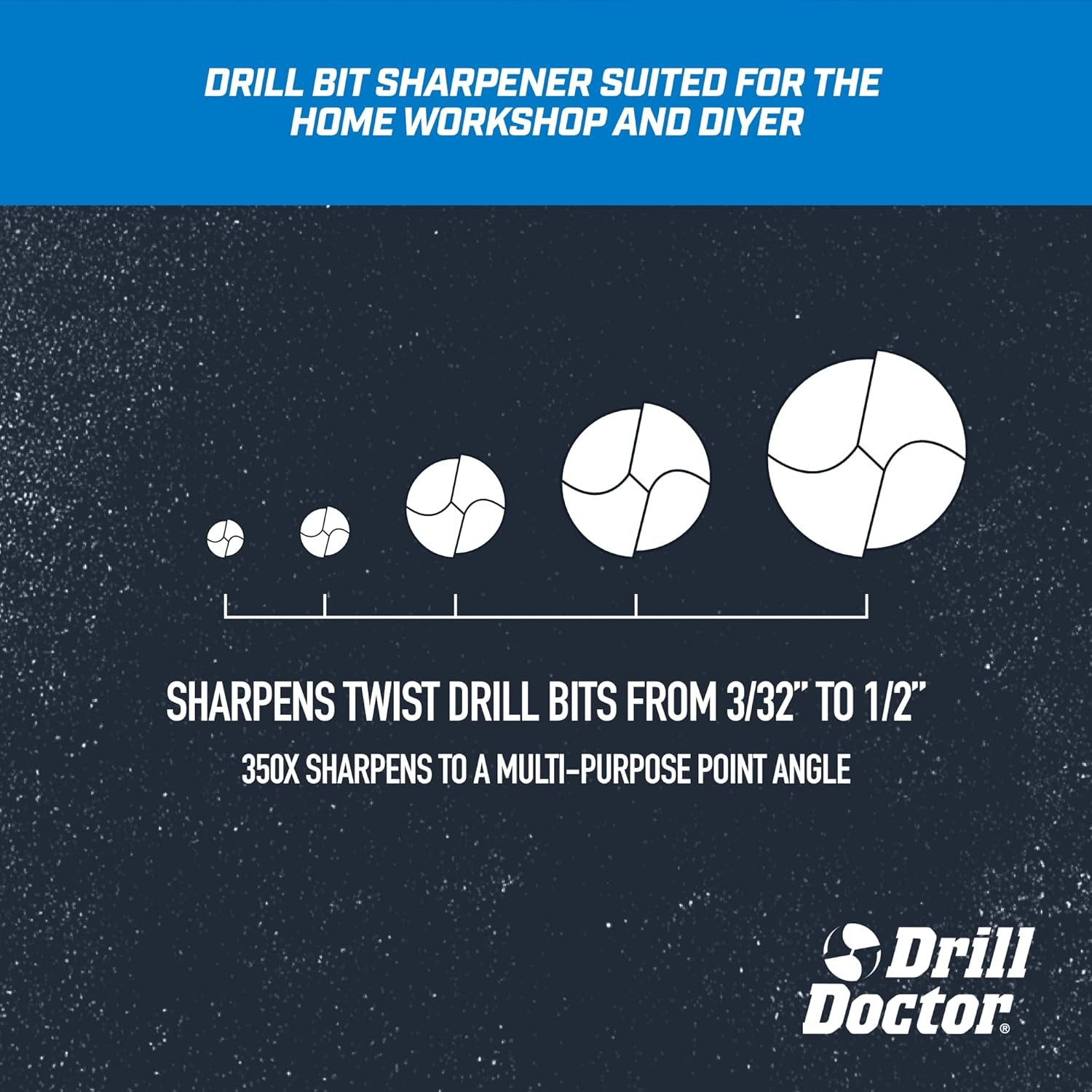 Drill Bit Sharpener 3/32" to 1/2" Electric Sharpener for Steel, Masonry DD350X