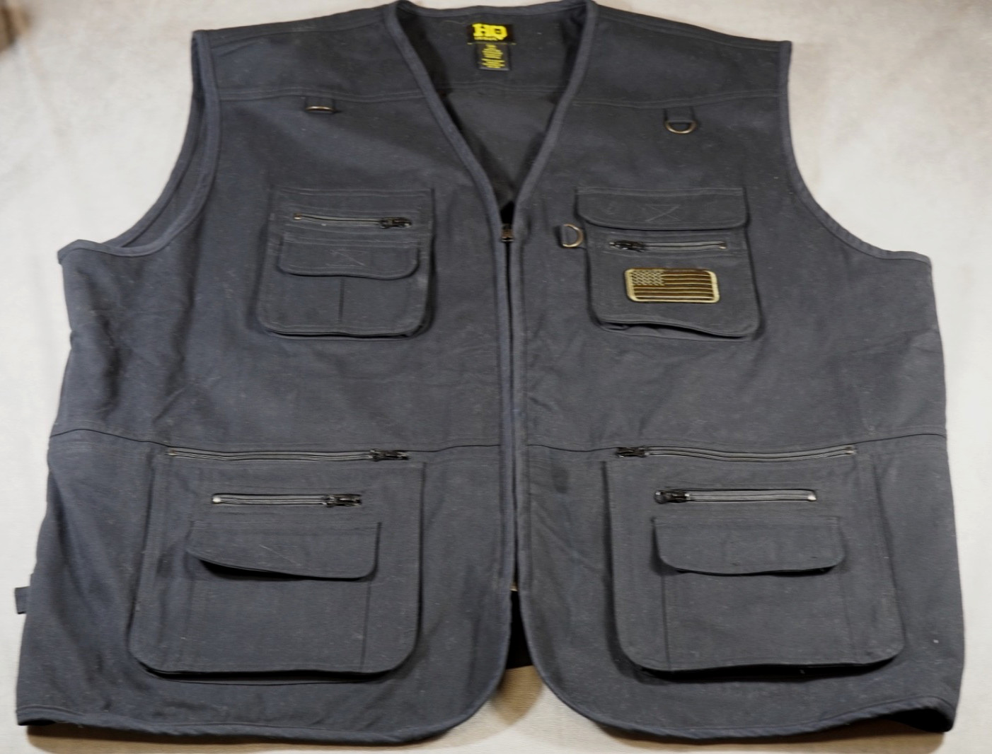 HQ Issue Vest Mens Concealed Carry Tactical Military 5XL Black Full Zip