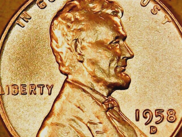 1958 D American Cent Lovely Circulated Red Lincoln Wheat Penny Denver Mint