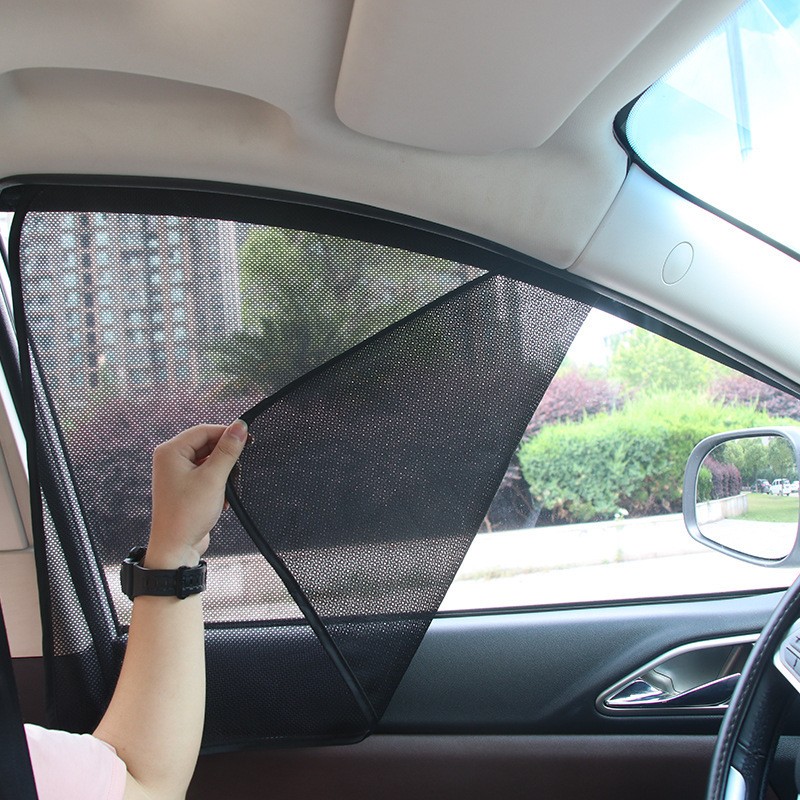 4 Pack Magnetic Car Window Sun Shades, 2 Front+2 Rear Mesh Sun Visors,UV Protect