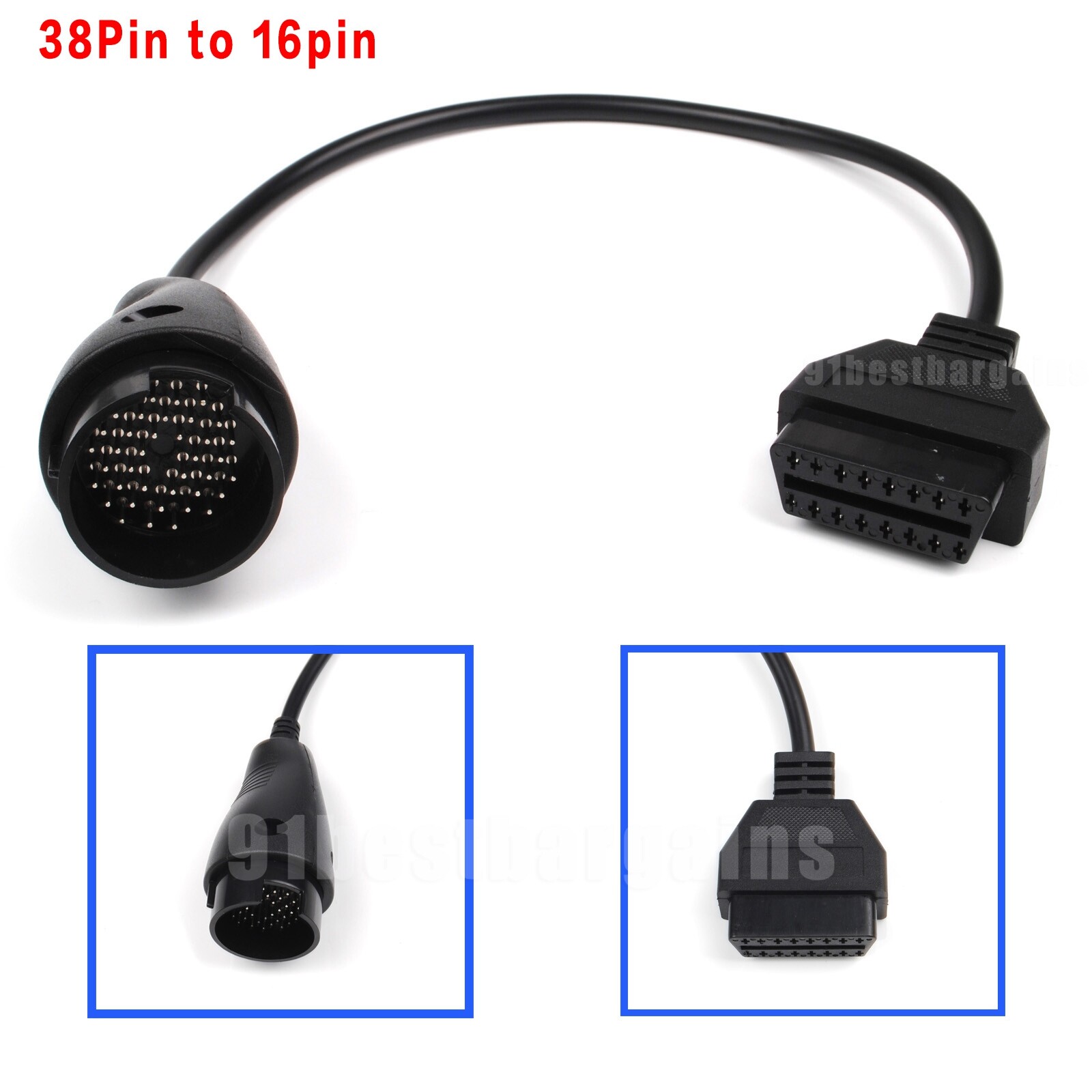 38 Pin to 16 Pin For Mercedes Benz OBD2 OBDII Diagnostic Cable Adapter Connector