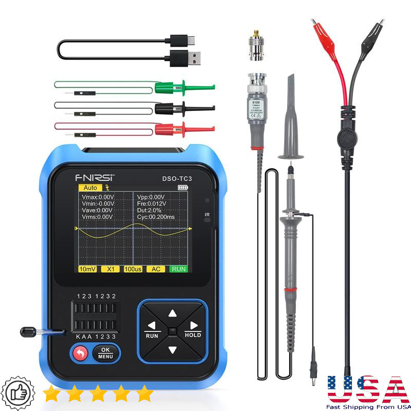 DSO-TC3 3-in-1 Handheld Oscilloscope DDS Signal Generator Transistor Tester New