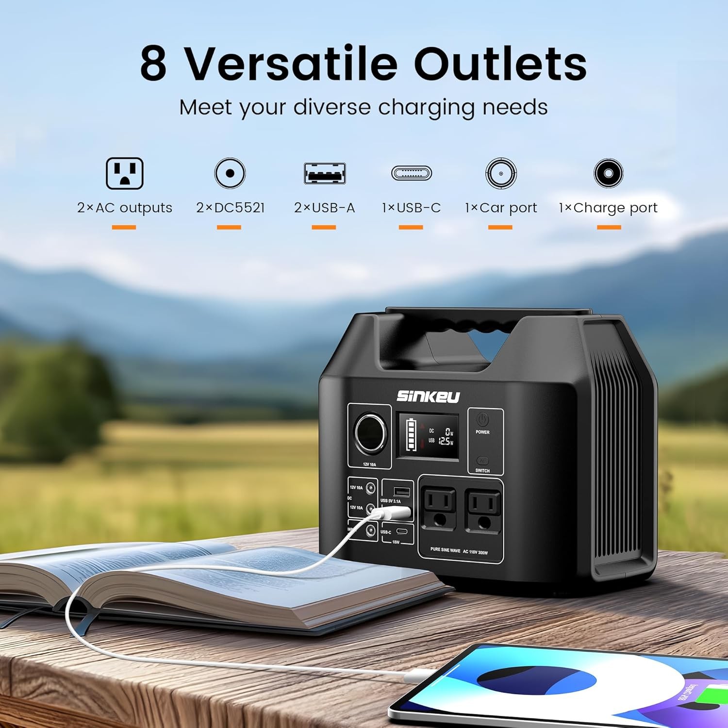 256Wh Solar Generator 80000mAh LiFePO4