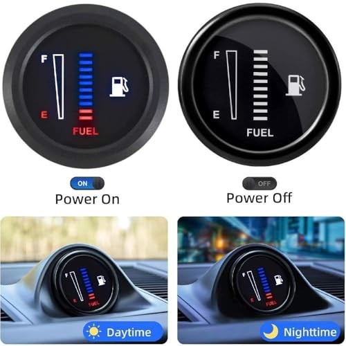 52mm Fuel Level Gauge, Universal 12V/24V 2" LED Display for Boat RV 240-33ohm
