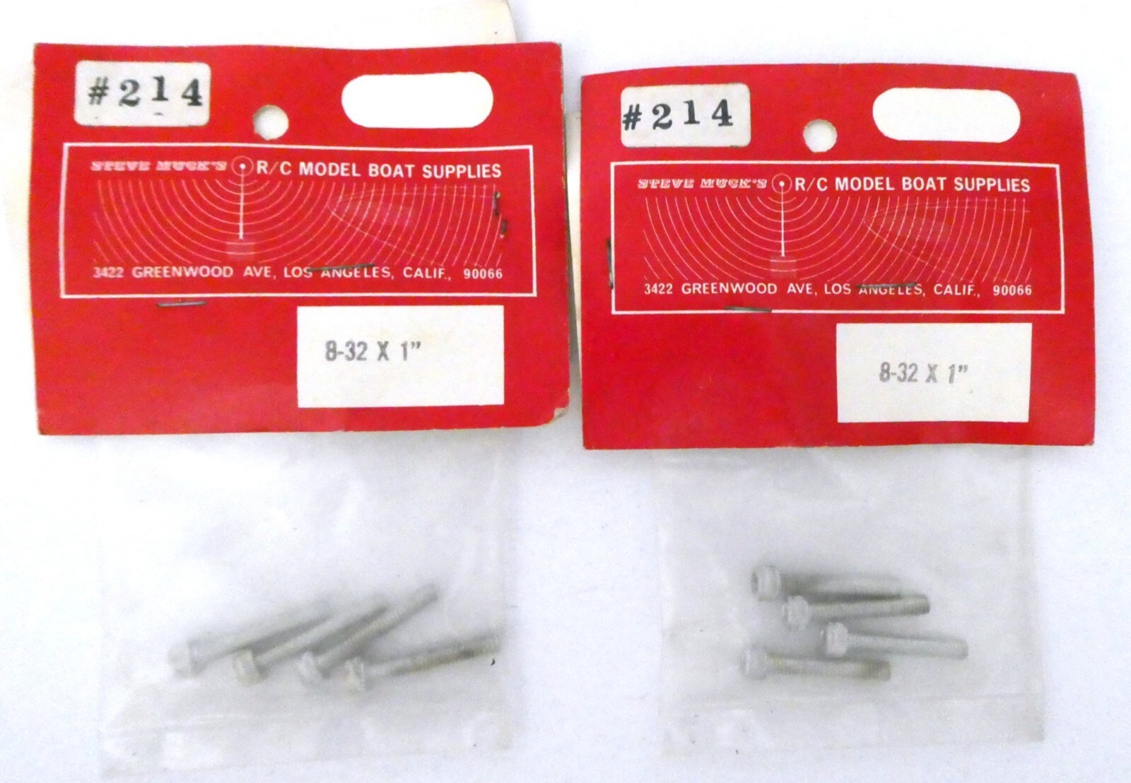 Steve Muck's Model Boat Socket Head Cap Screws 8-32 X 1  Lot of 8 Bolts #214