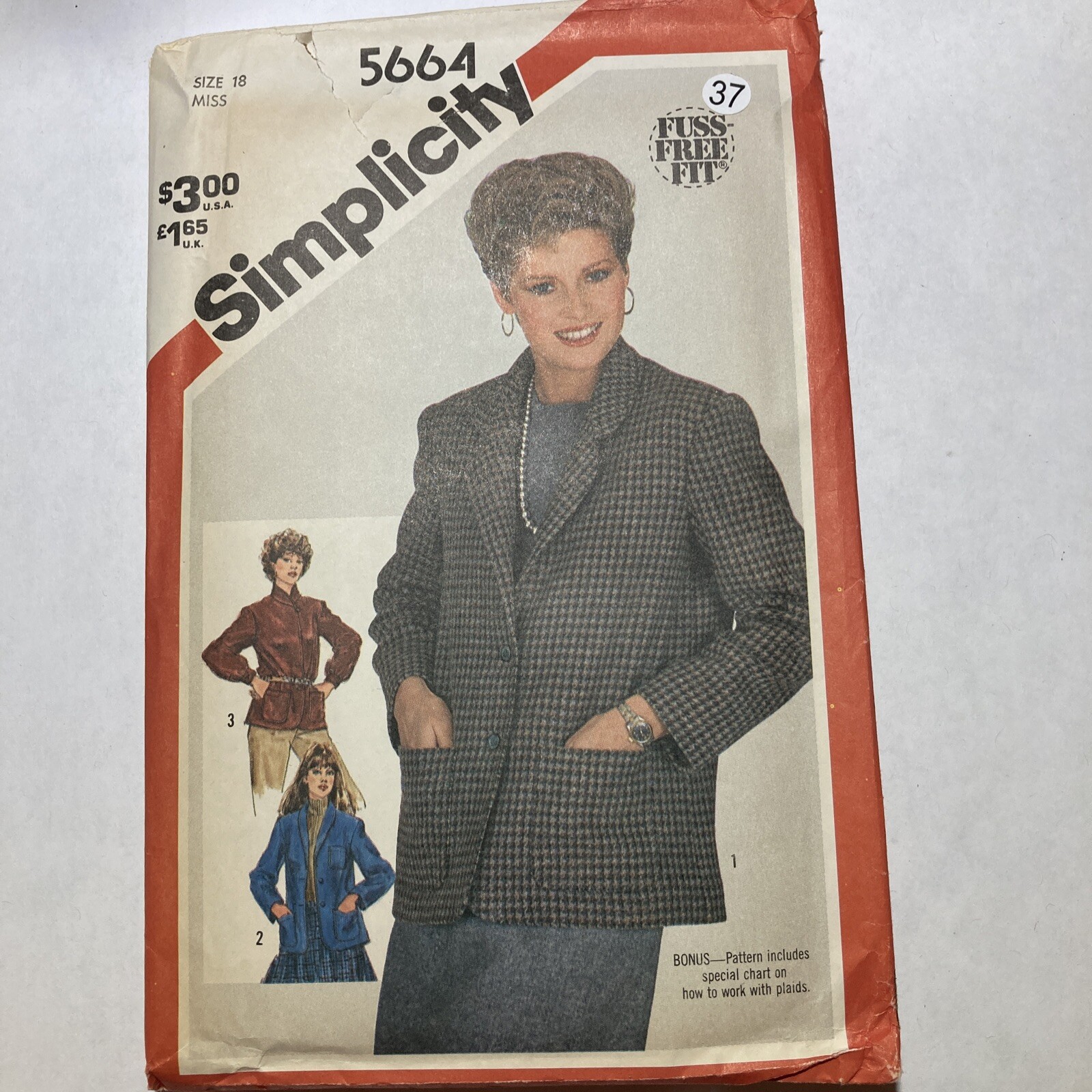 Simplicity Sewing Pattern 5664 - Misses' Unlined Jackets Sz 18