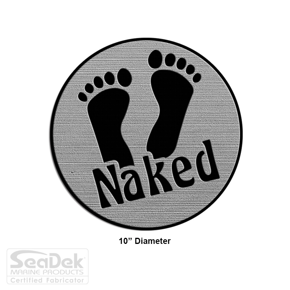 SeaDek Boat Step Pad - NonSkid Stick On - Storm Gray-Blk - 10" Naked Feet Circle