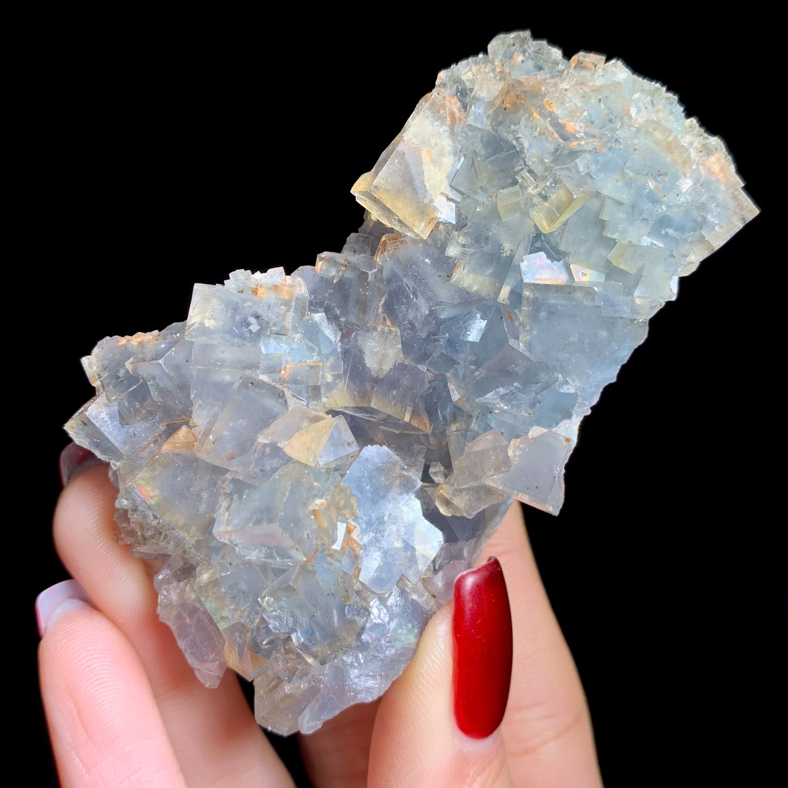 110G Rare Natural Beautiful Beijing Fluorite Cube Mineral Specimen/Gift