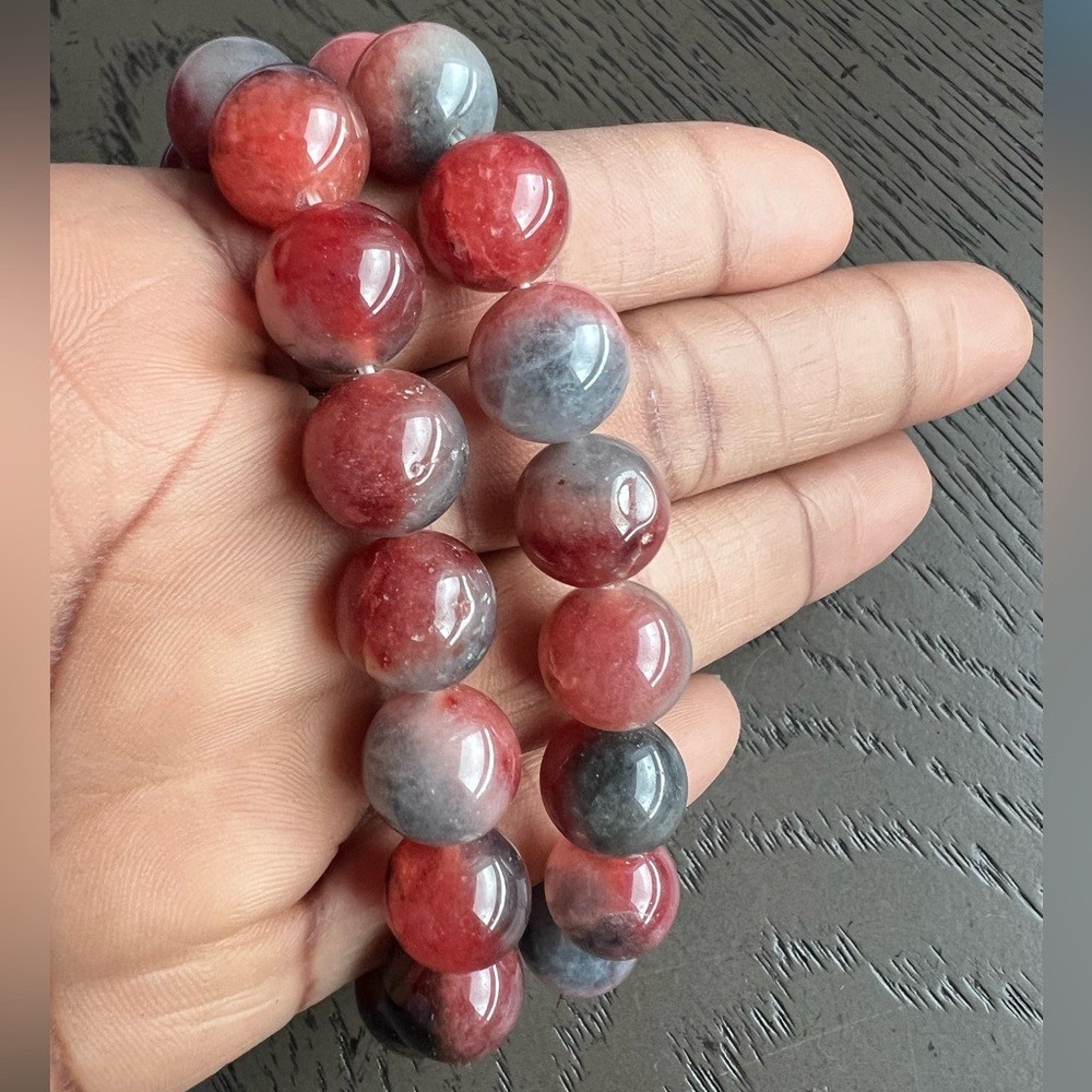 Colorful chalcedony bracelet 12mm 6.5’ (one)