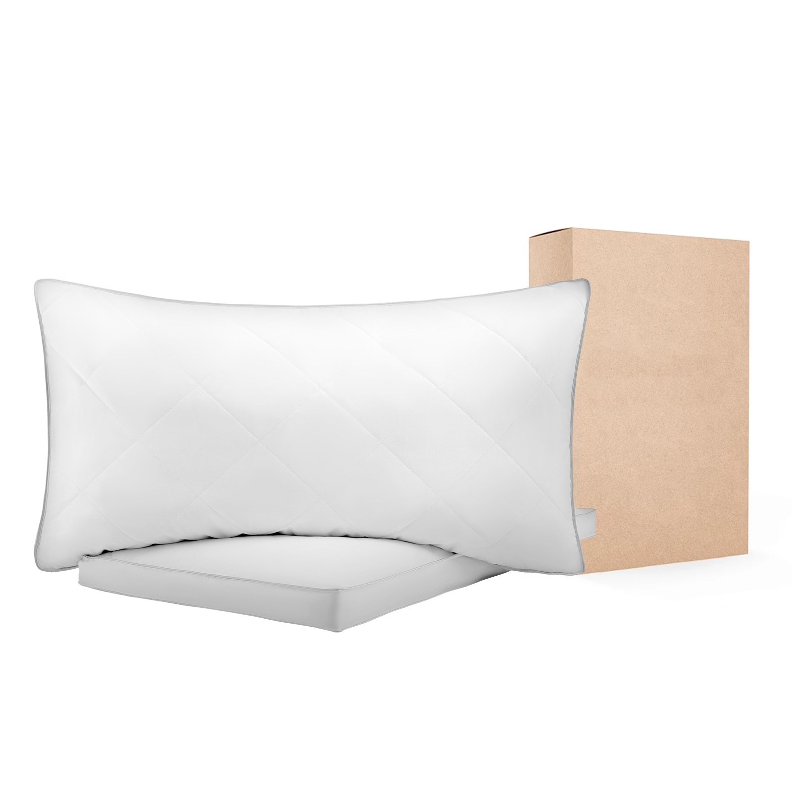 Uimoso King Size Goose Down Pillows - Set of 2 for Comfortable Sleep