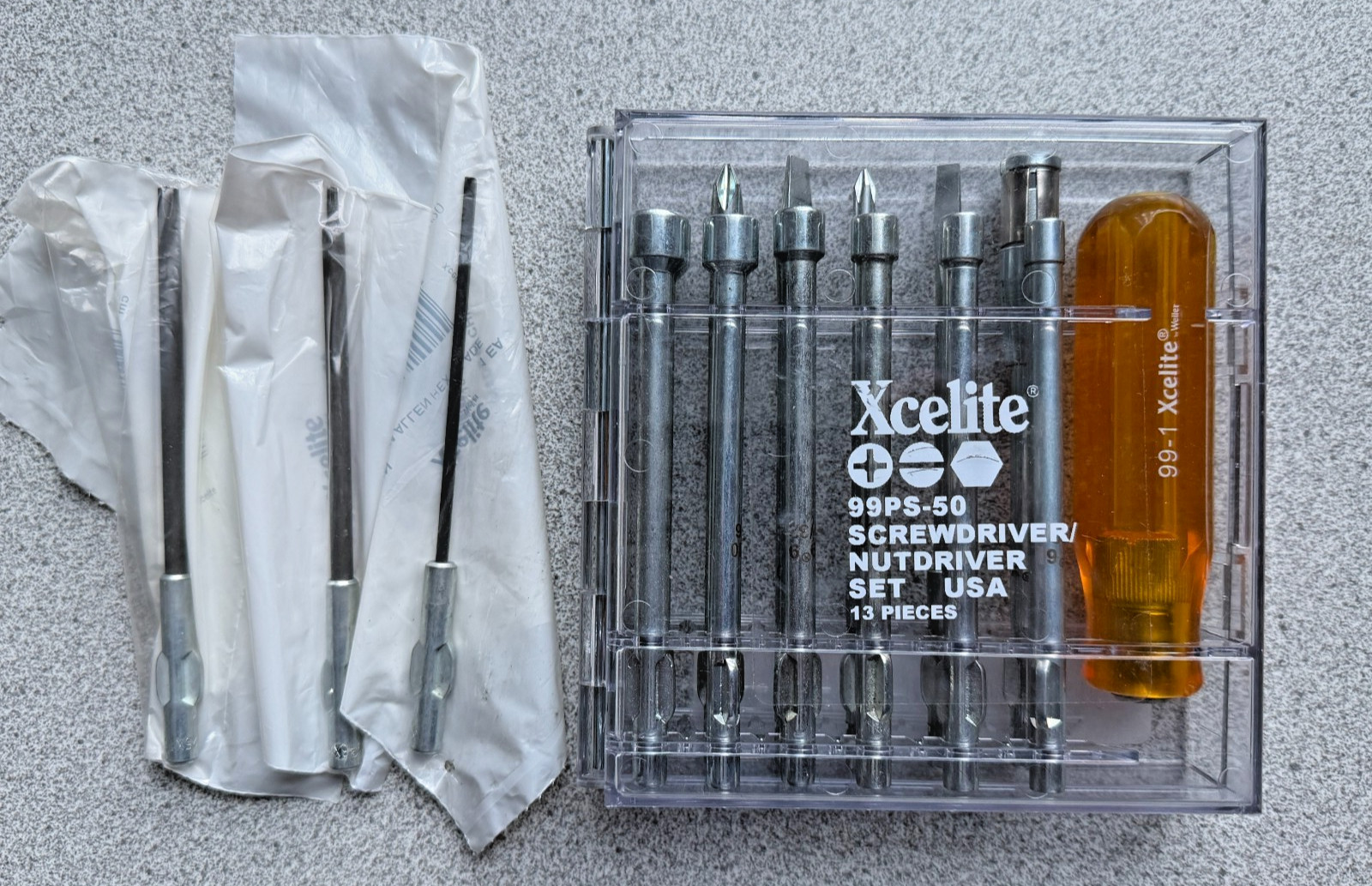 NEW Xcelite 99PS-50 Precision Screwdriver / Nut Driver Set, Combo, 16 Pcs