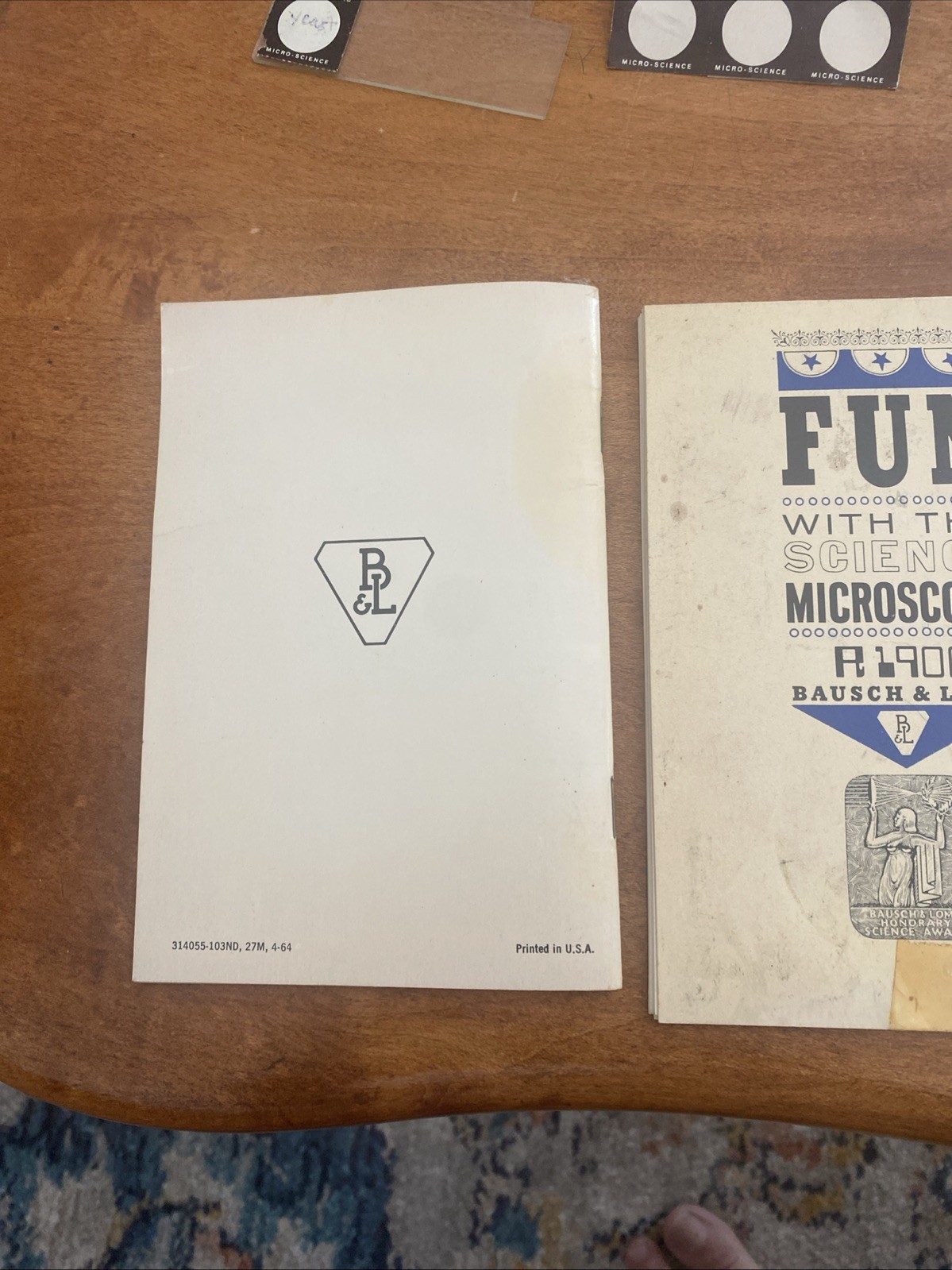 R1900 Bausch and Lomb Microscope, Slides and Booklets