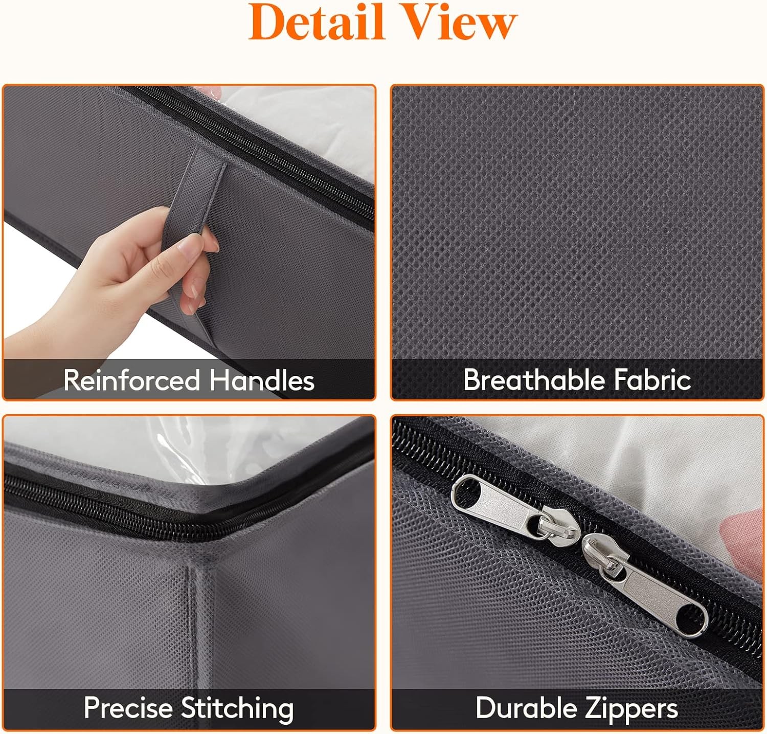 90L 4 Pack Under Bed Storage Containers, Large Capacity Blanket Storage