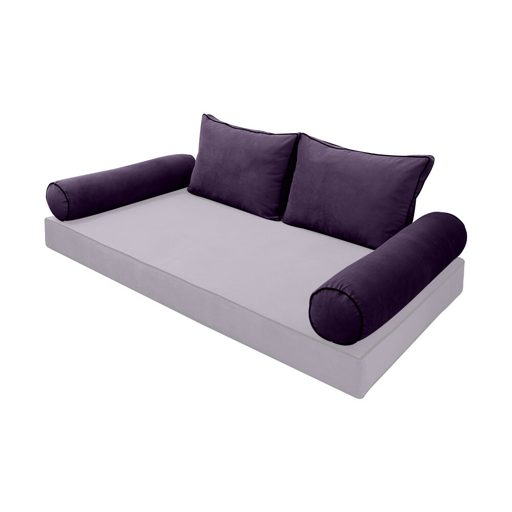 SLIPCOVER ONLY Contrast Full Style V1 Velvet Indoor Daybed Bolster Cushion AD339