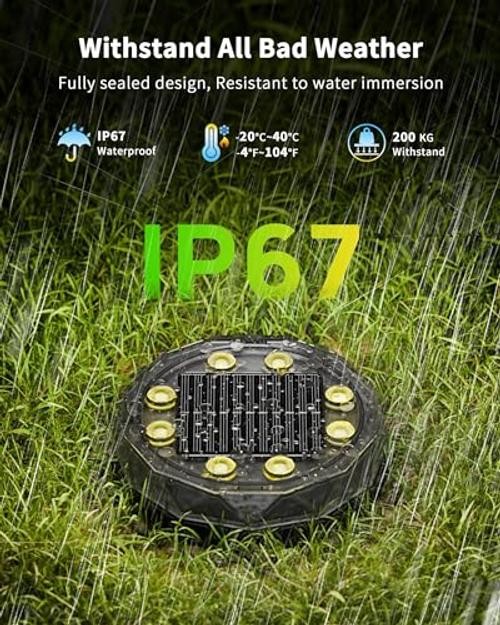Solar Ground Lights with Remote, Color Changing Solar Disc Lights 10 Pack