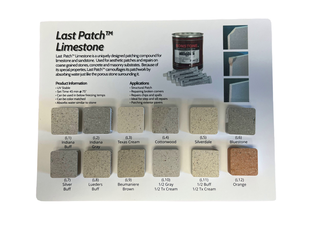 Bonstone Last Patch Limestone - Quart Kit