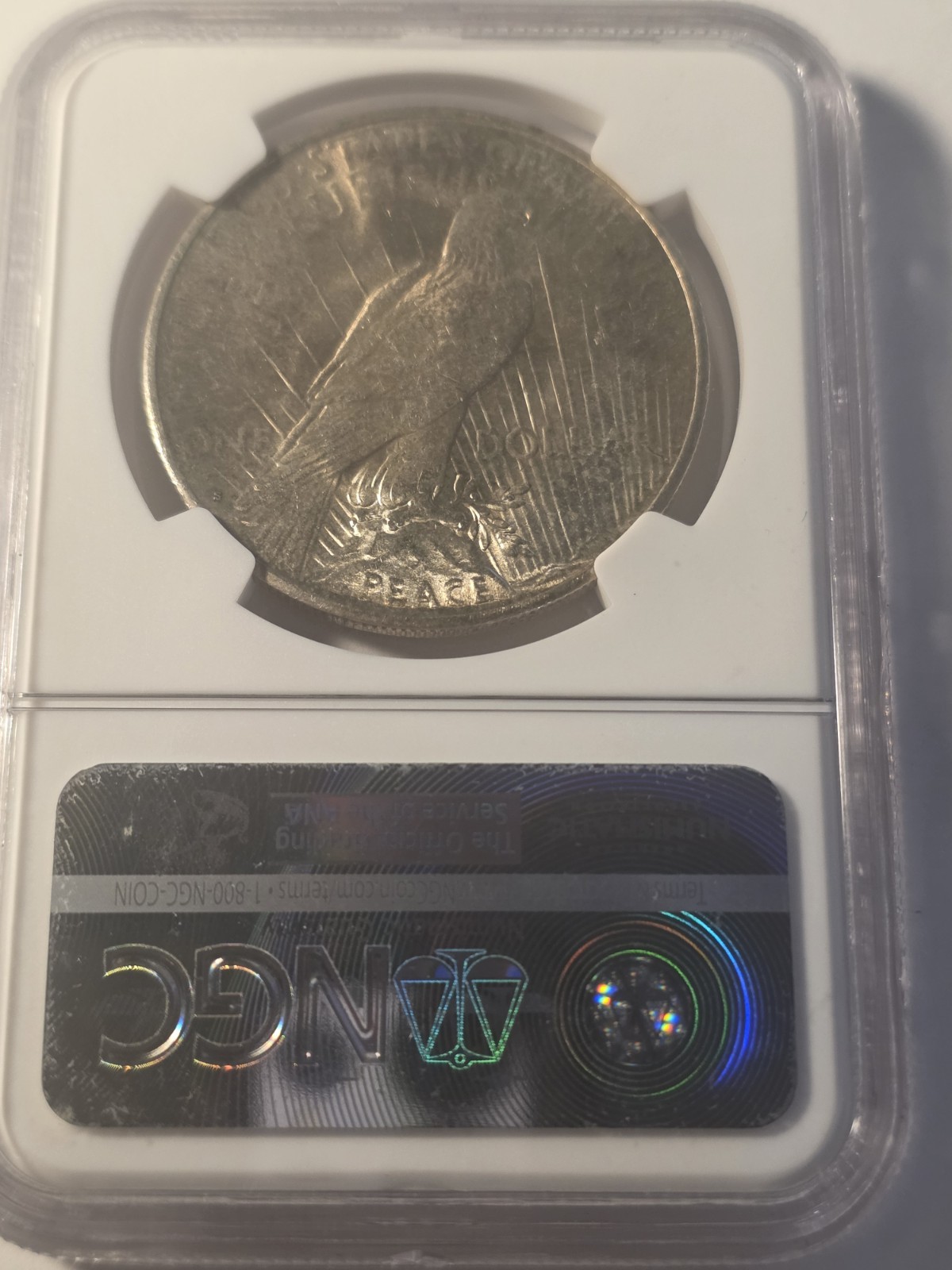 1923-S $1 Silver Peace Dollar NGC MS 62 Nice Luster