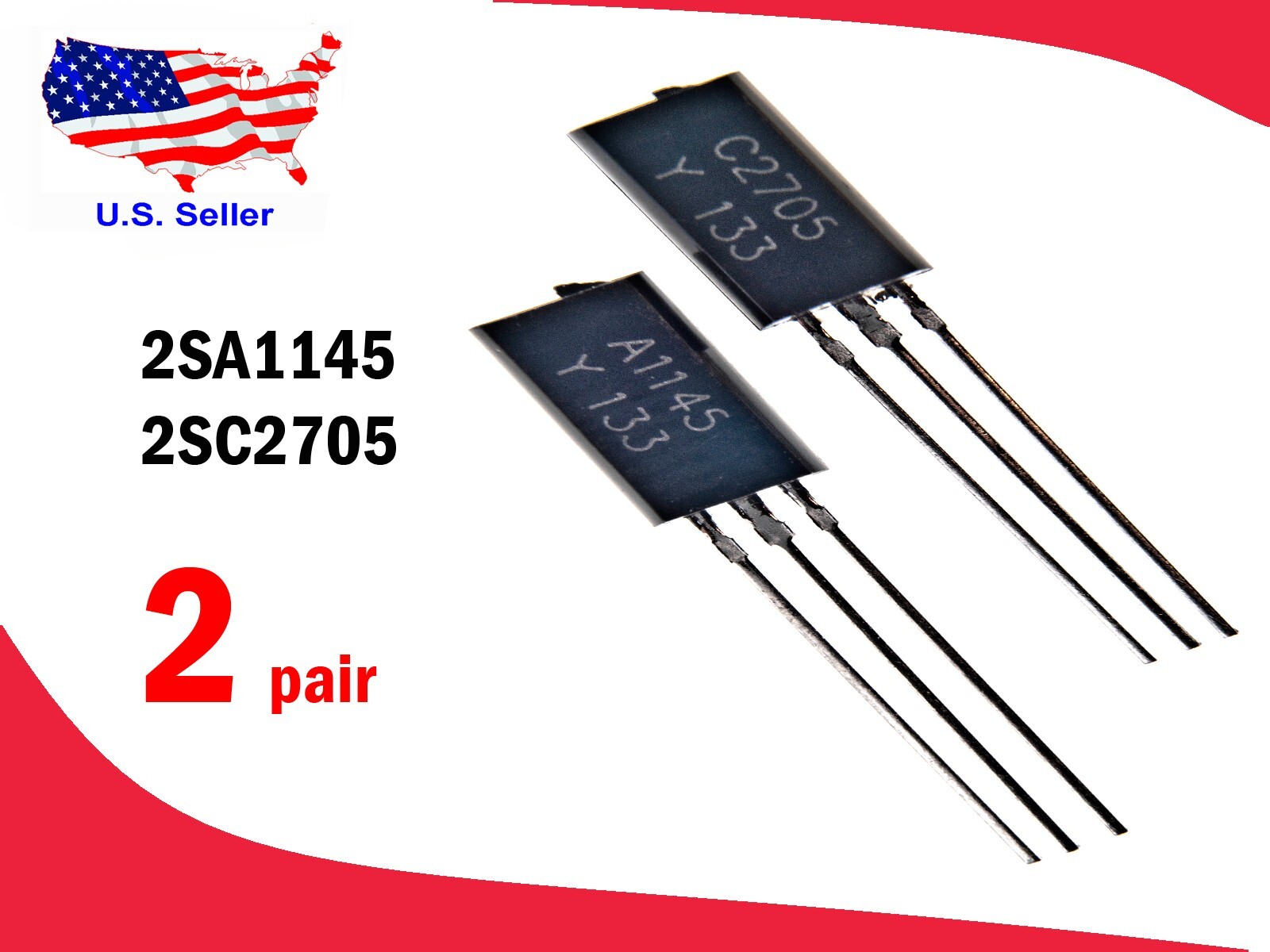 2SA1145 & 2SC2705 (2 pair) Audio Frequency Transistor - Free & Fast shipping