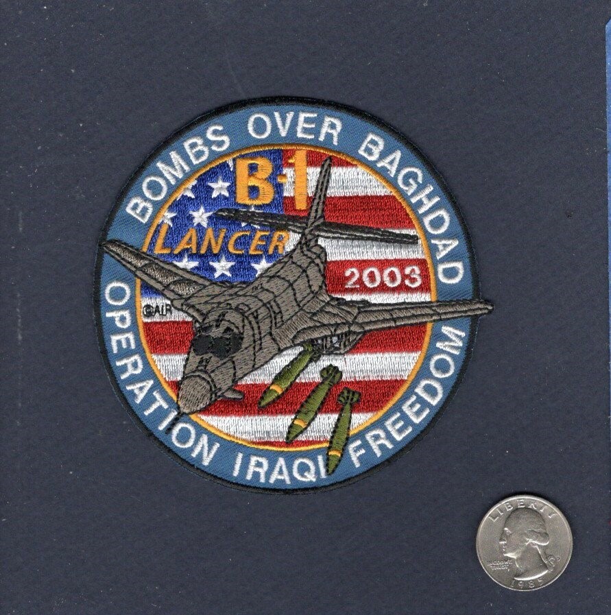 B-1 LANCER BONE OIF 2003 Operation Iraqi Freedom USAF ANG Bomb Squadron Patch