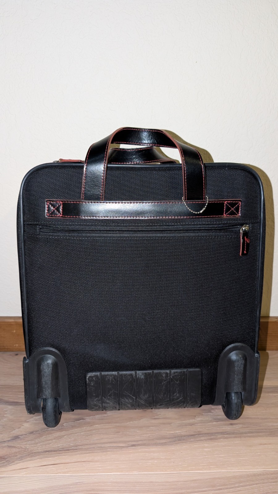 Jack Georges Vertical Rolling Laptop Briefcase Black bag leather black business