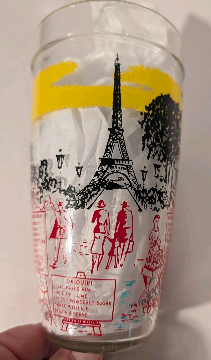 Mid Century Modern Tall Glass Cocktail Shaker~Drink Recipes~Barware