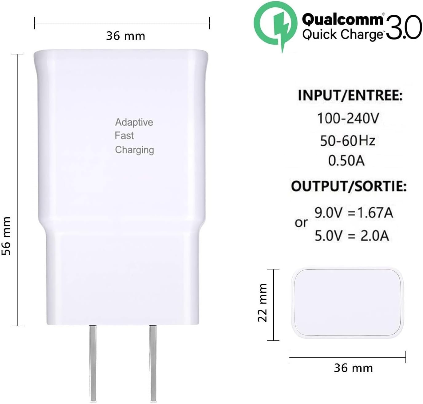 Authentic Samsung Adaptive Fast Charger Wall Plug & 3.3ft Type C Cable (2-Pack)