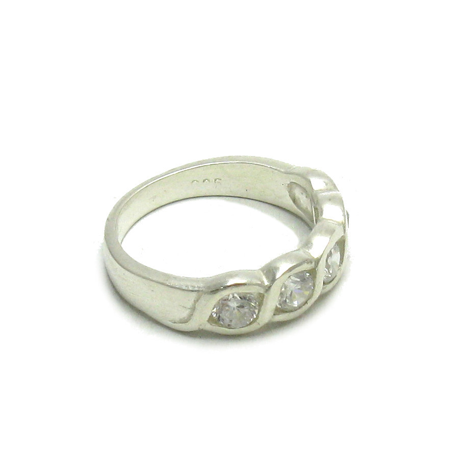 Stylish Sterling Silver Ring Stamped Solid 925 With Cubic Zirconia Handmade