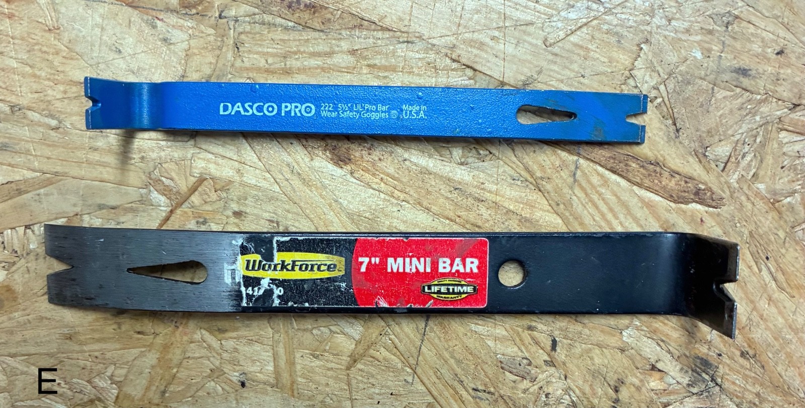DASCO PRO 222 & WorkForce Mini Pry Bars 5-1/2" & 7" Nail Puller Lot of 2 USA