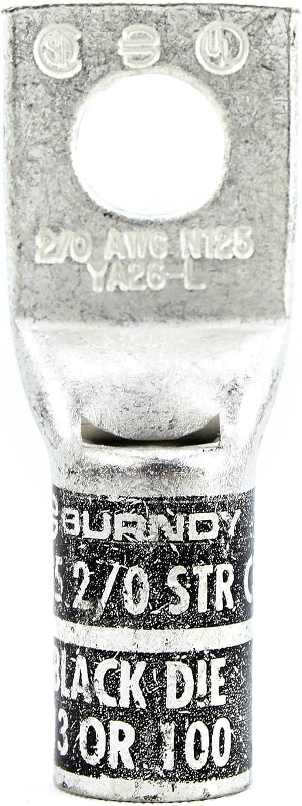 HYLUG YA26LBOX 1 Hole Conductor Short Barrel 3/8" 2/0 CU (10 Pack)