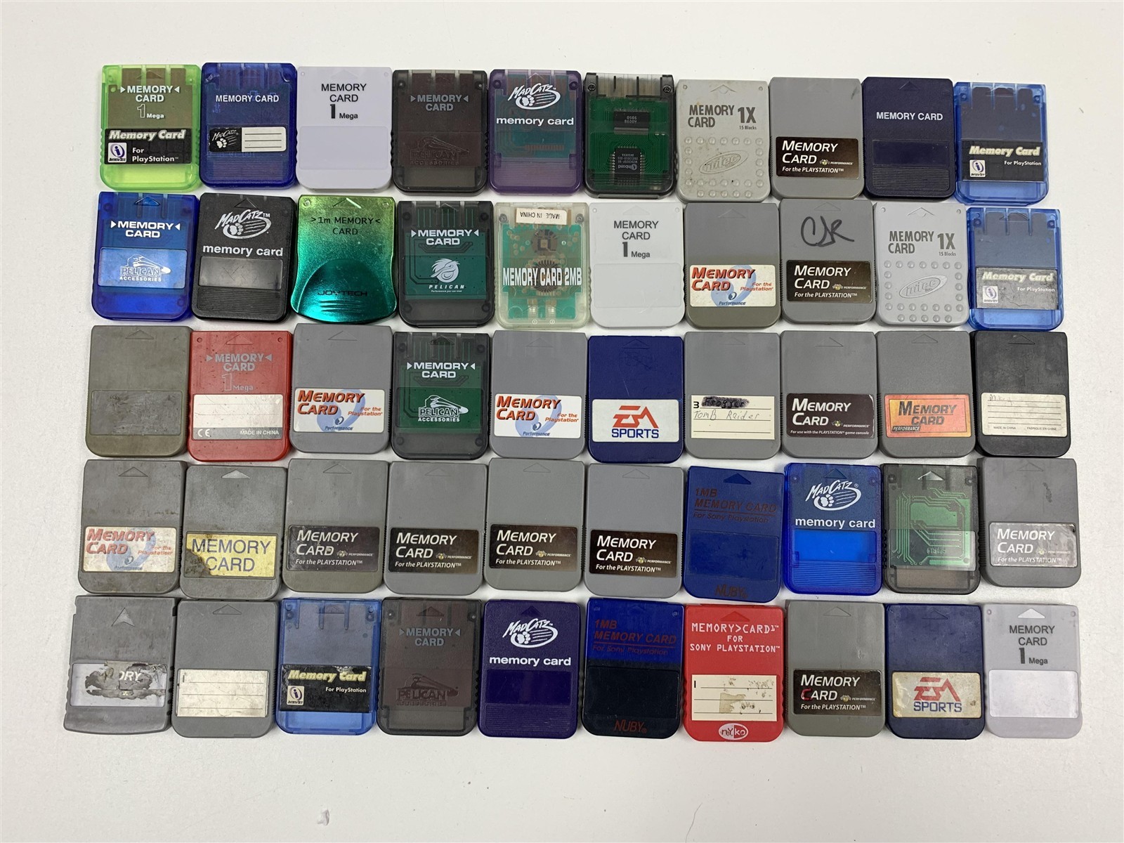 Wholesale Lot 50 PS1 PlayStation 1 Memory Cards Bulk Mad Catz Performance Mixed