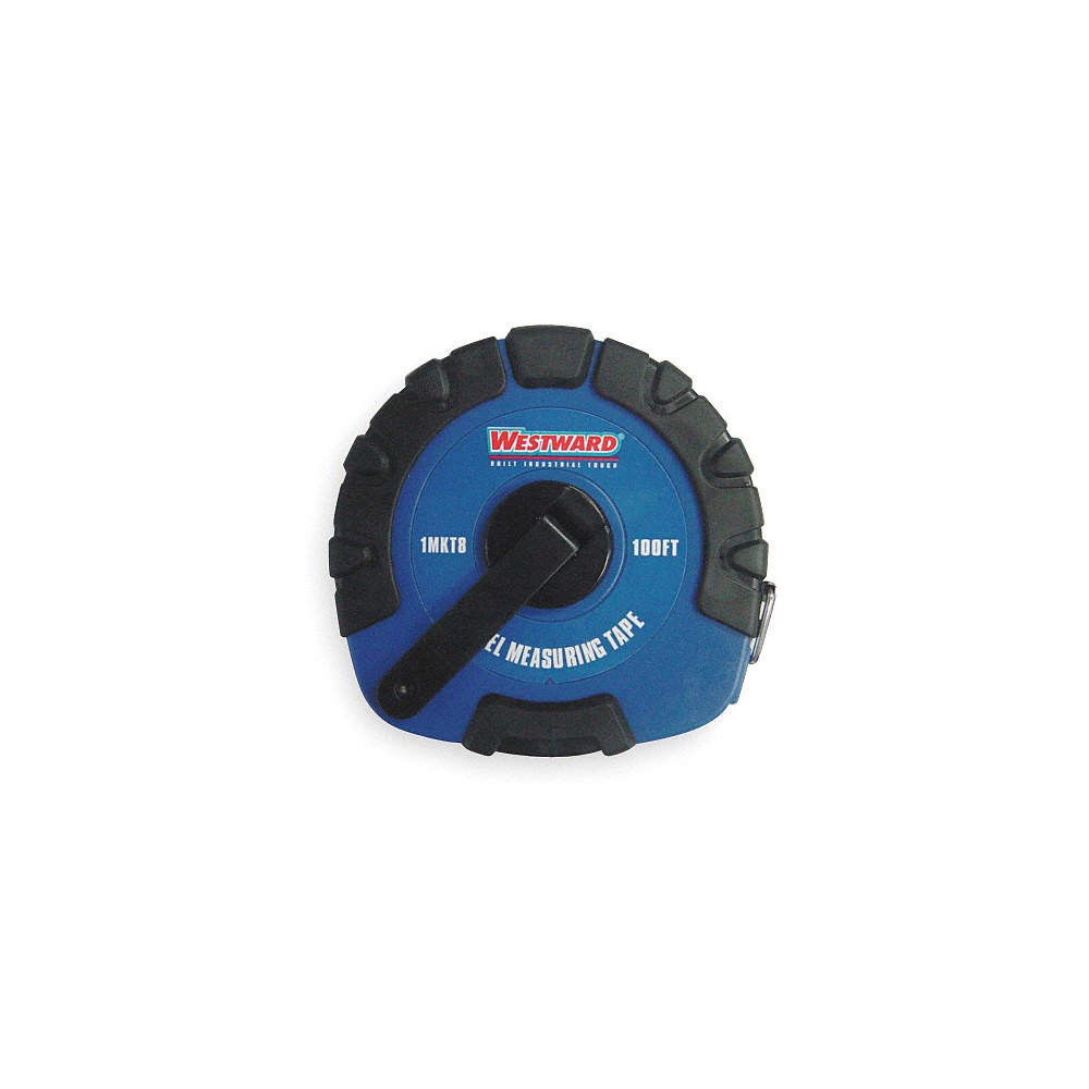 WESTWARD 1MKT8 Long Tape Measure,3/8Inx100 ft.,Steel 1MKT8