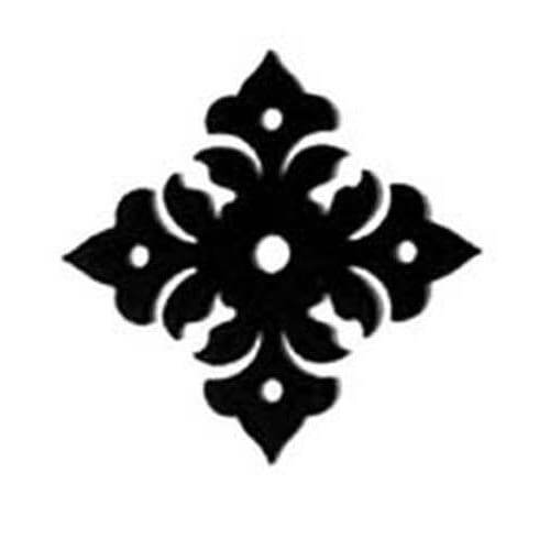 Wrought Iron Floral - Cabinet Door Silhouette 2" Made in USA