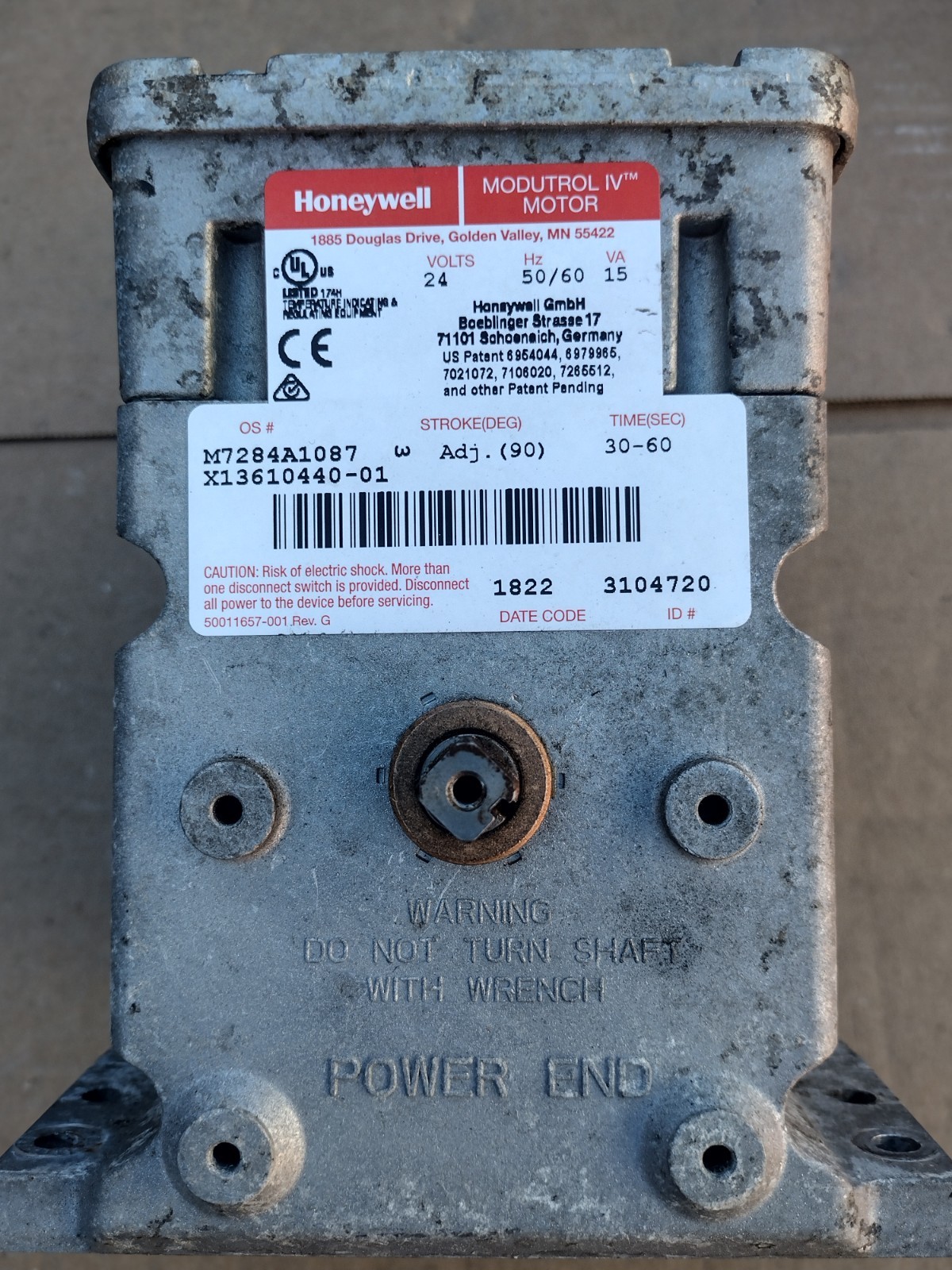 Honeywell M7284 A 1087 Modutrol Motor 24 volts 15 VA 50/60hz