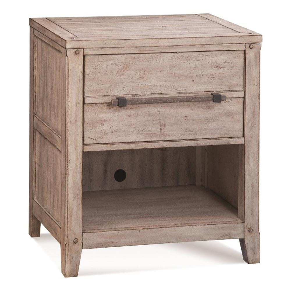 American Woodcrafters Aurora White-washed Wood 1-drawer Nightstand