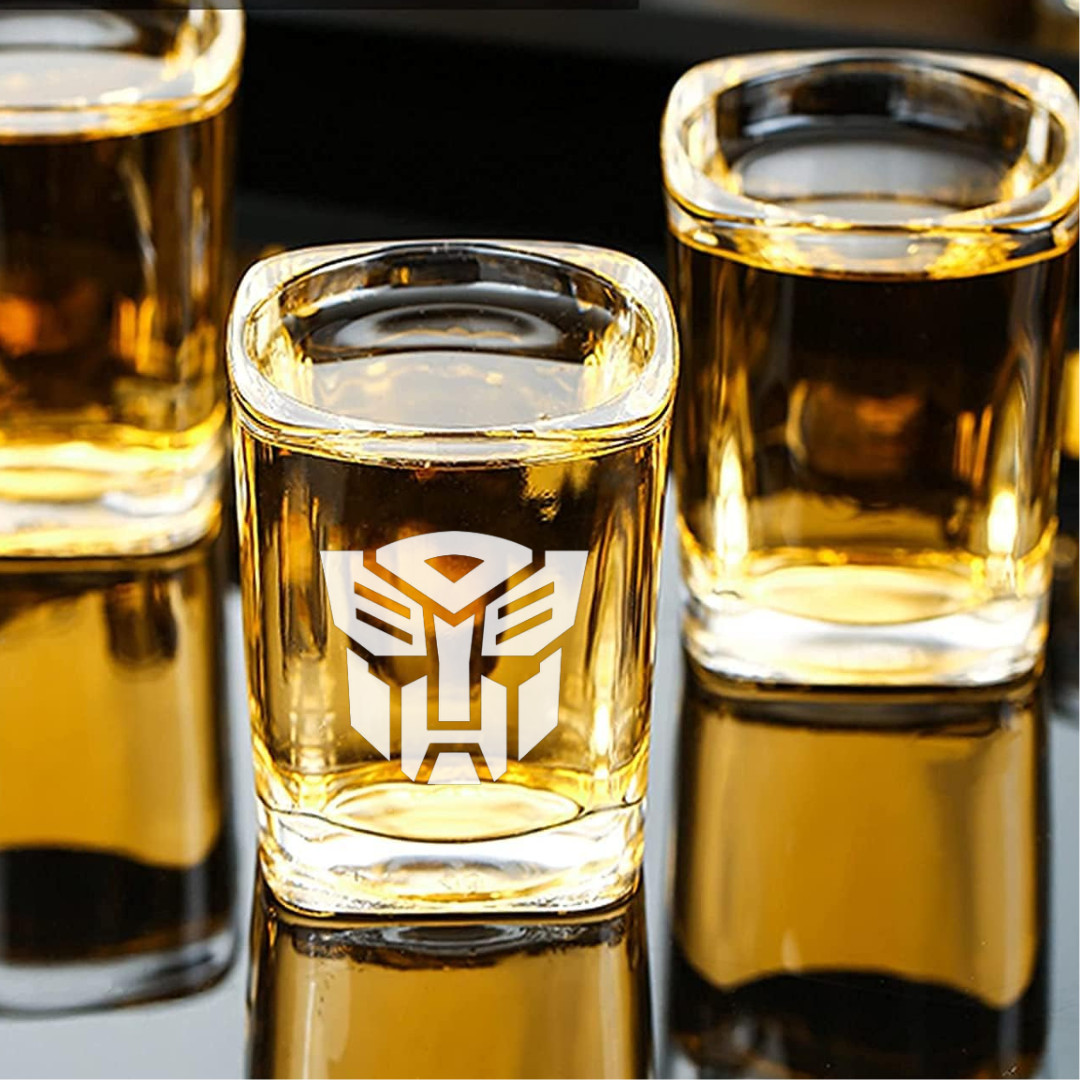 Custom Engraved Transformers Autobot Shot Glass – 2.2 oz Square