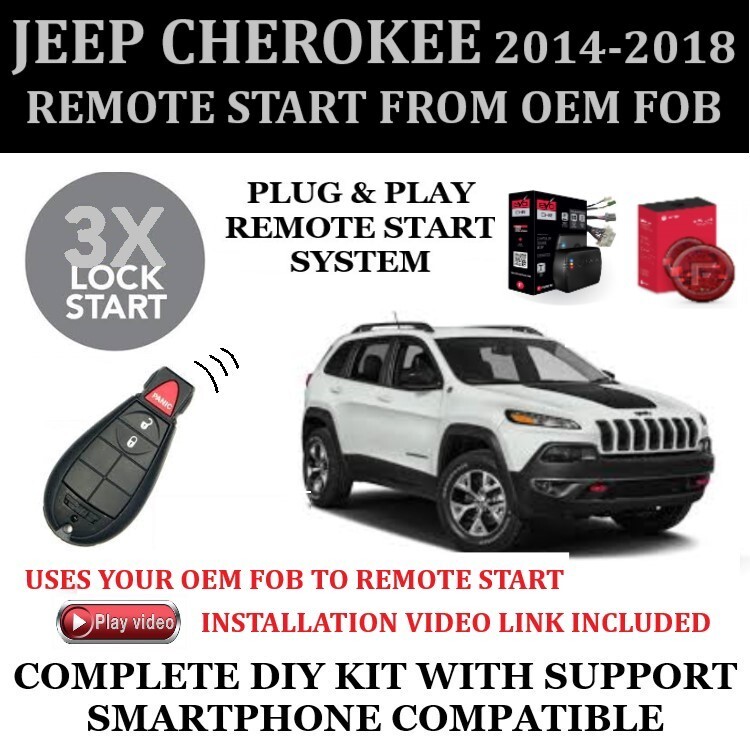 Remote Start Kit JEEP CHEROKEE 2018 Plug and Play 3X Lock