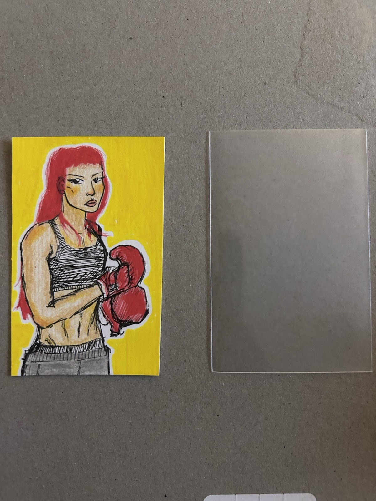 Fighter - ACEO hand-drawn illustration