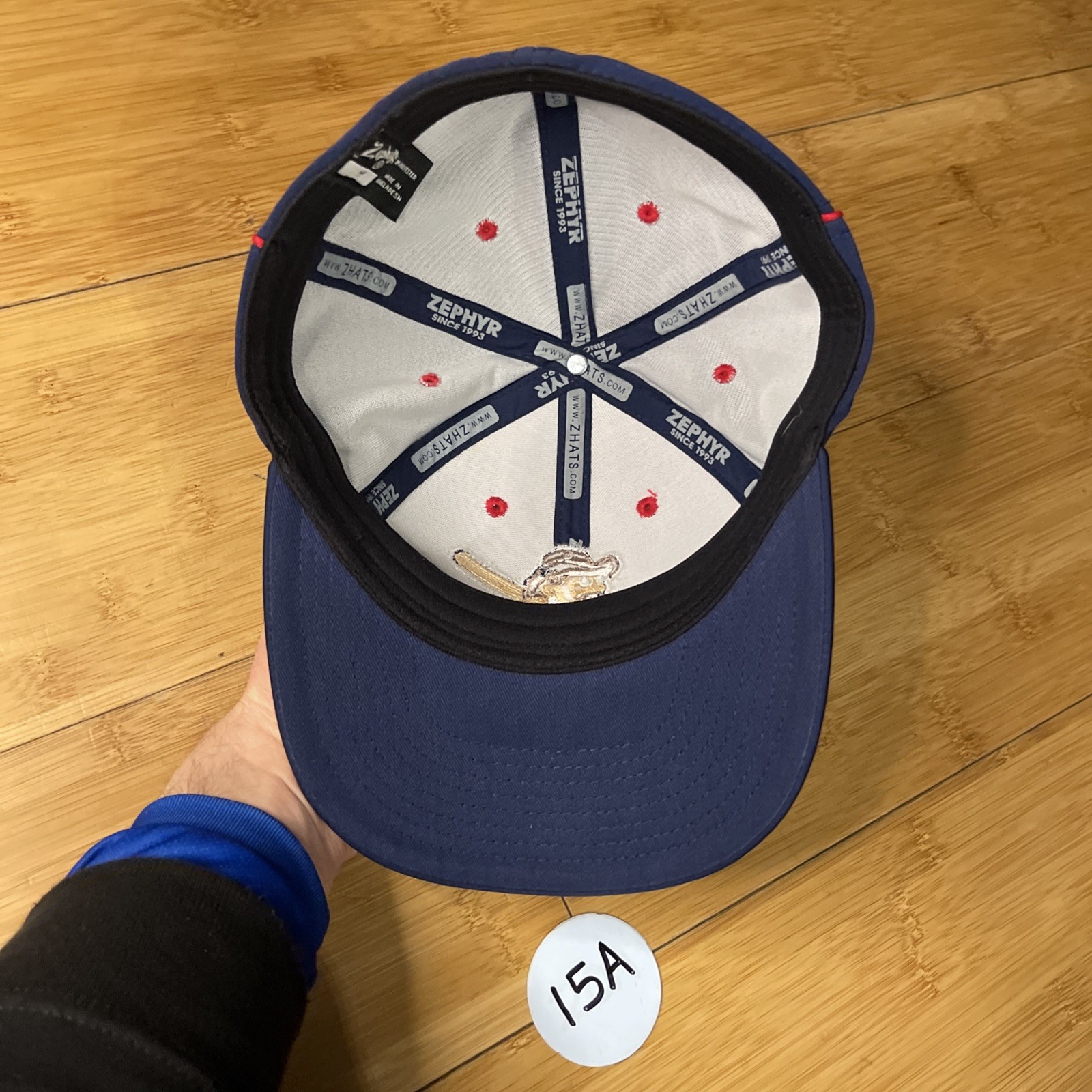 Zephyr Badlands Big Sticks Teddy Flag Navy Flex Fitted Medium Hat Cap ILB Rare