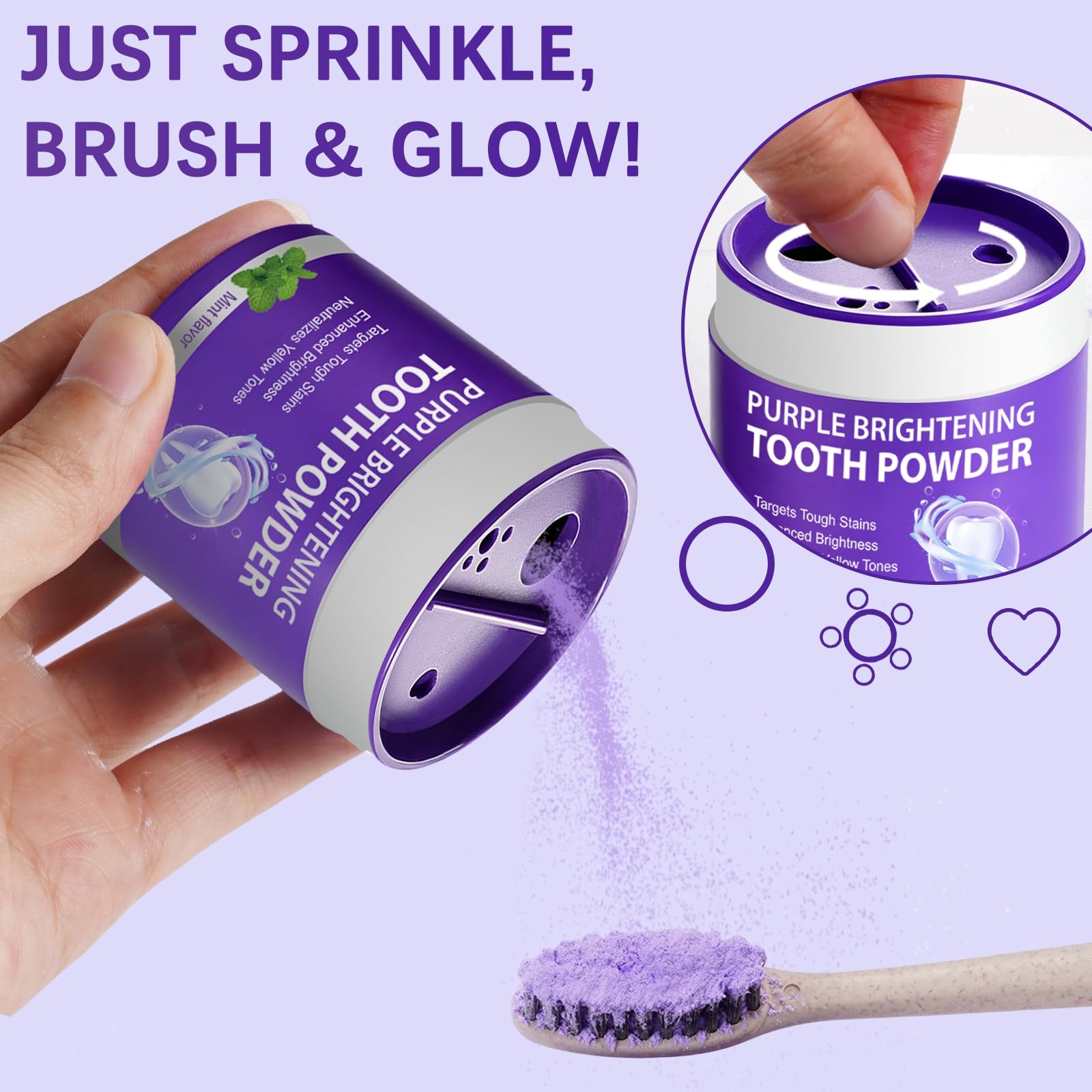 Teeth Whitening Powder - Purple Brightening - 1.23 Ounce (Pack of 1)