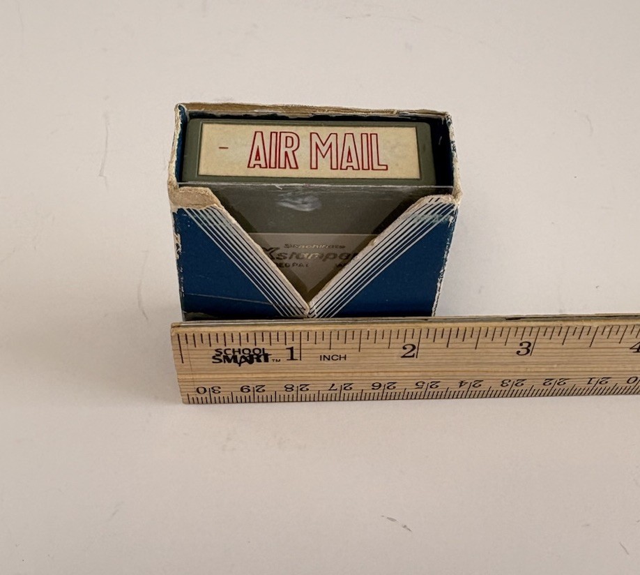 Vintage Xstamper AIR MAIL Stamp Pre Inked Rubber Stamp Original Box Office