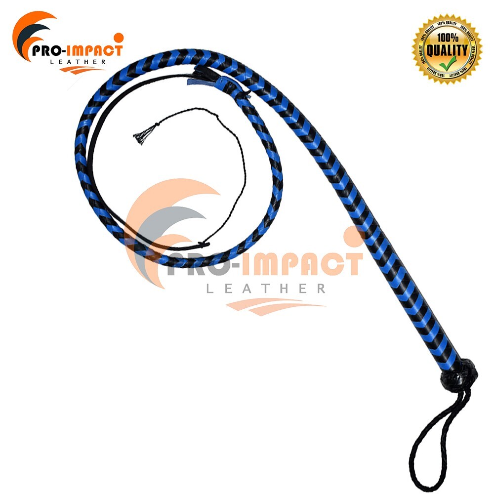 Real Leather Heavy Duty  04 Feet 12 Plaits Braided Whip Handmade Snake Bullwhip