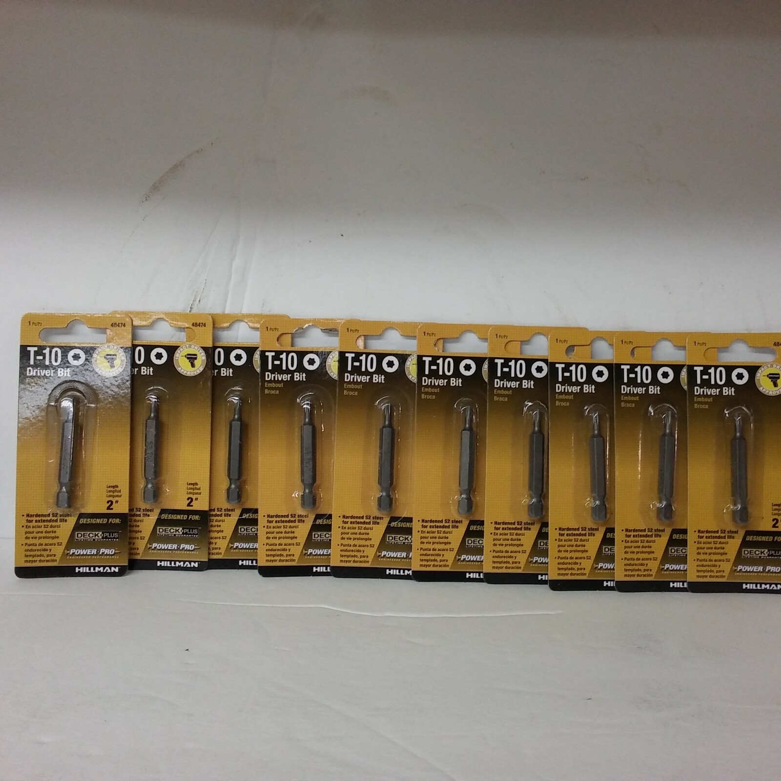 Lot of 10 Hillman 2"  Star Drive Bit T10 Steel Shatter Proof  ..............2E