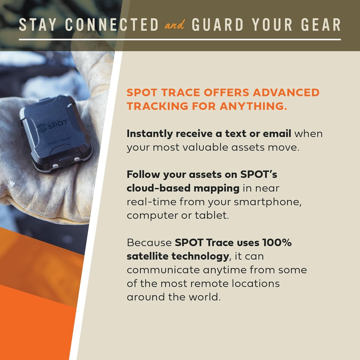 Spot Trace Satellite Tracker Hiking Camping Kids Assets
