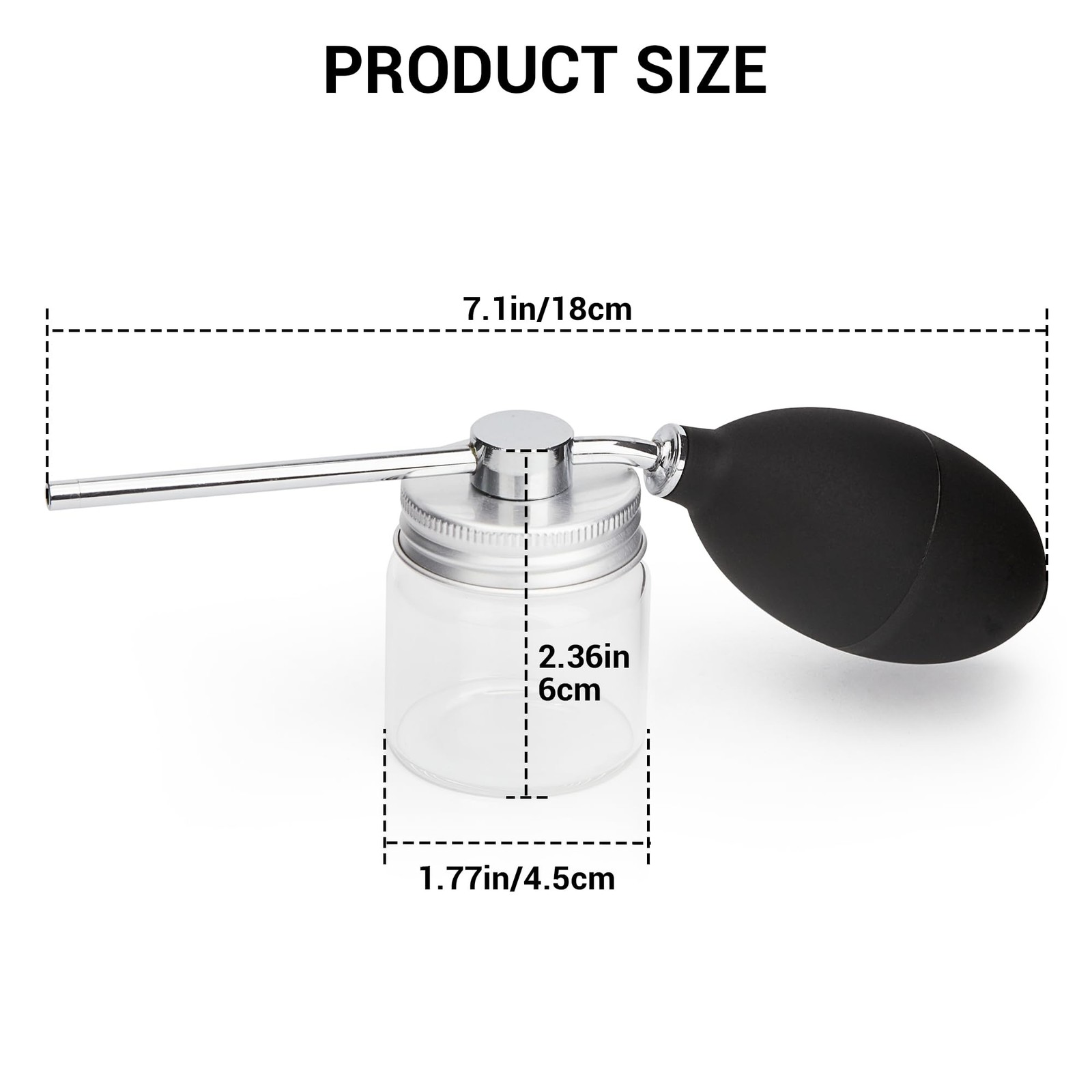 Diatomaceous Earth Powder Duster, Garden Duster Applicator, Puffer Silver